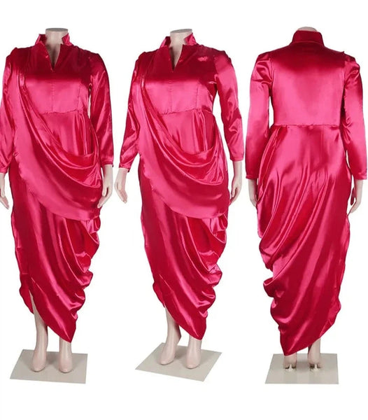 Elegant Satin Midi Dress