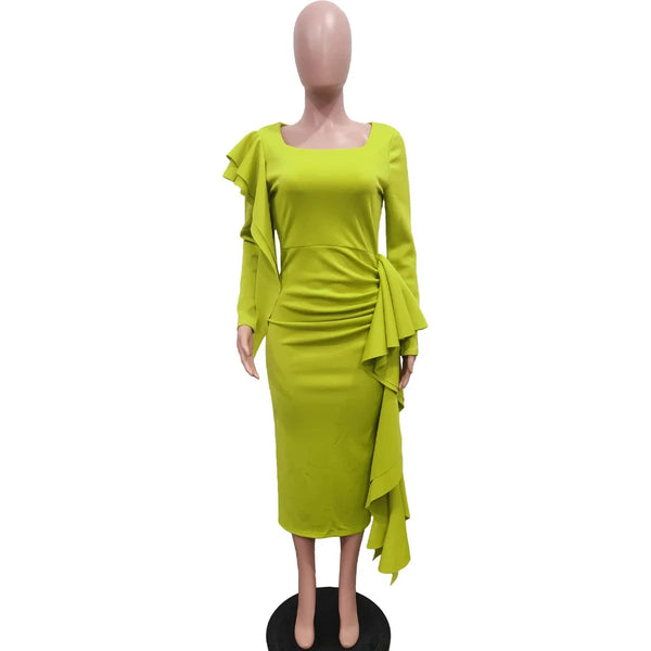 Women Maxi Green Evening Dress