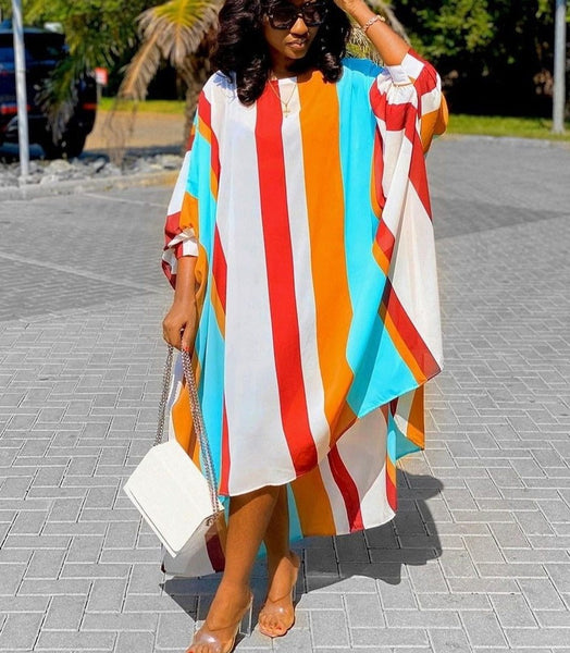 Loose Multicolor  Beach Dress