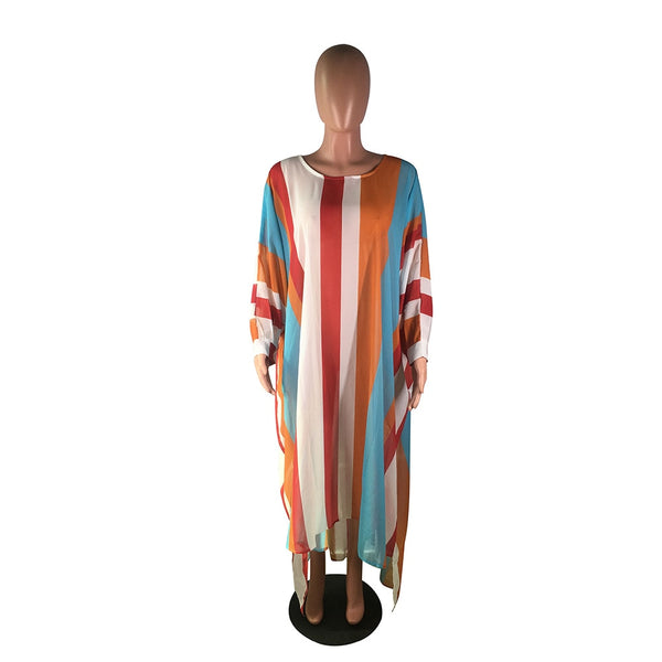 Loose Multicolor  Beach Dress